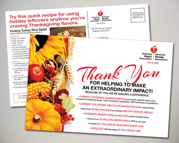american heart association thanksgiving postcard design