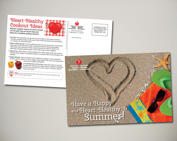 american heart association summer postcard design