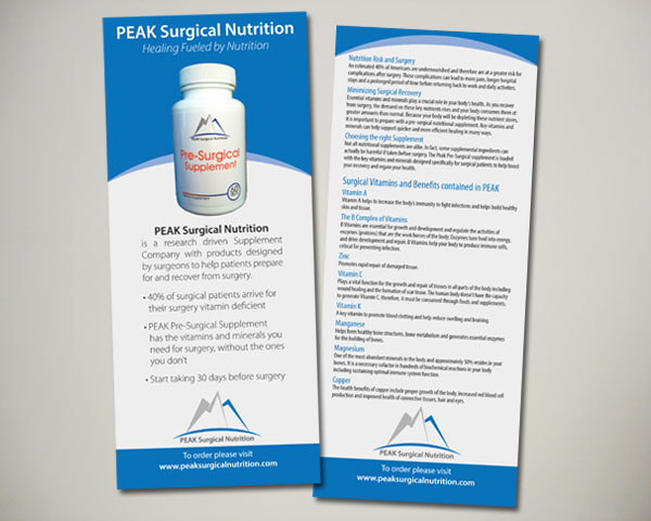 peak surgical nutrition supplements handout