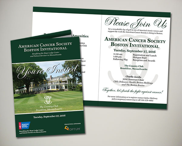 american cancer society boston golf invitational invitation design
