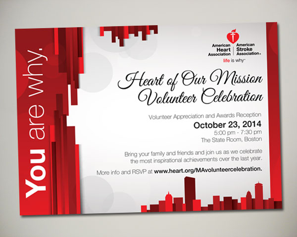 heart of our mission non profit invitation design