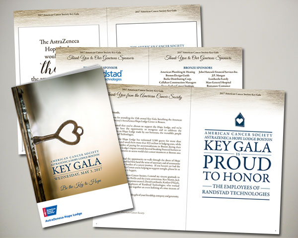 key gala non profit program book event gala design