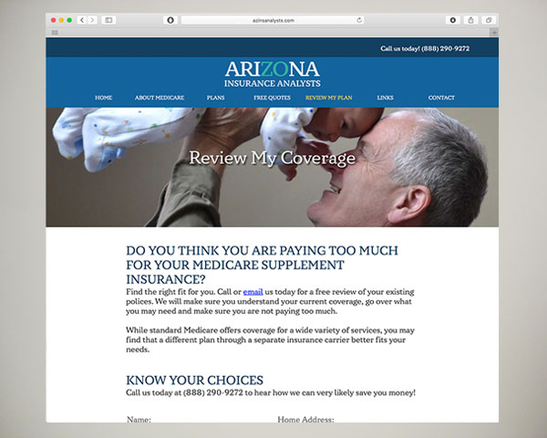 arizona insurance analysts review coverage plans website design